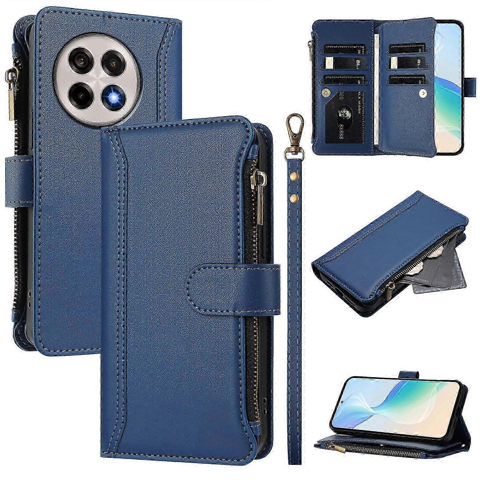 Wallet Phone Case for OnePlus 13R 5G with Zipper Closure & Stand