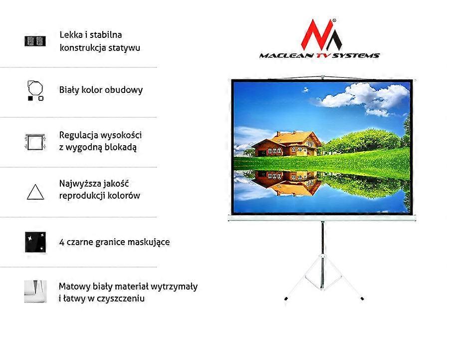 Projeksjonsskjerm med 200x200 stativ Maclean Mc-680