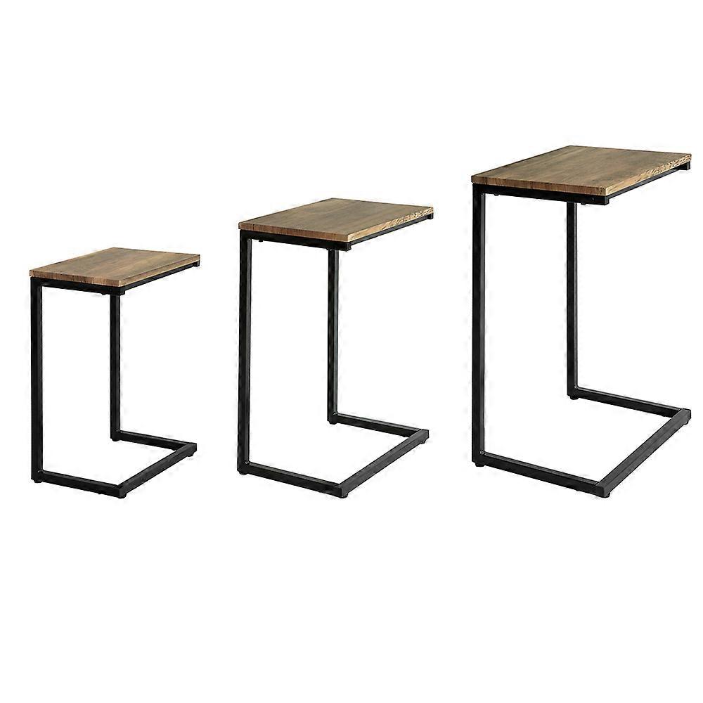 SoBuy FBT102-F, Ensemble de 3 Tables gigognes, Tables basses rectangulaires industrielles Design peu encombrant Table d'appoint Table basse d'appoint