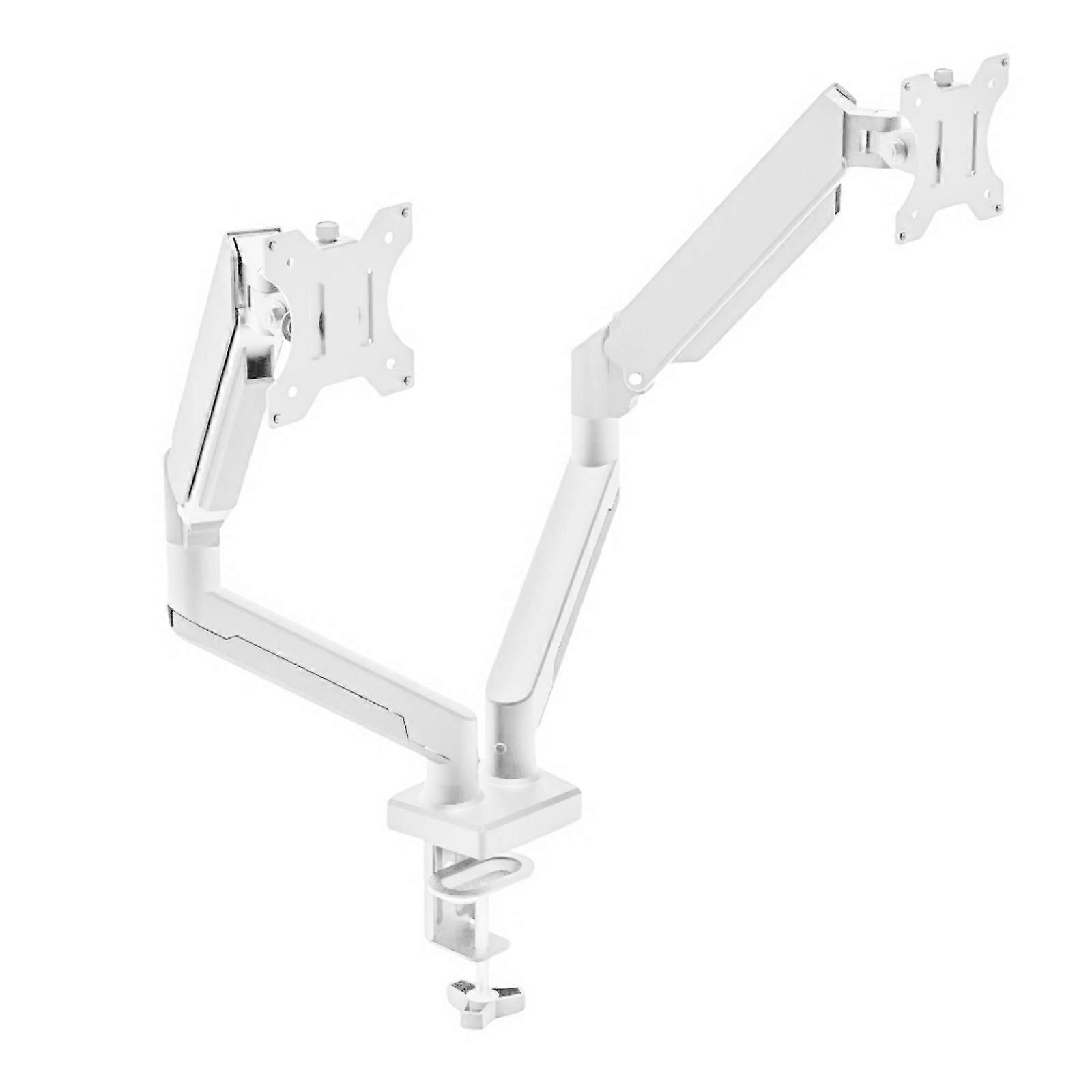 Twin Monitor Stand With Gas Spring Mechanism Ergonomic Height Adjustment VESA 75x75 100x100 For Office Home Workspaces Organization  Yunyanbai