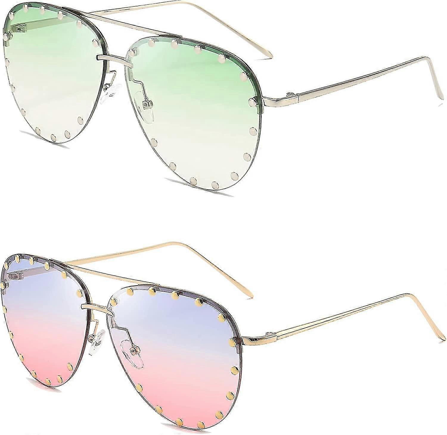 Studded Metal Frame UV 400 Sunglasses Hot Selling Drivers to Protect Against sunlight Stainless  main image 2