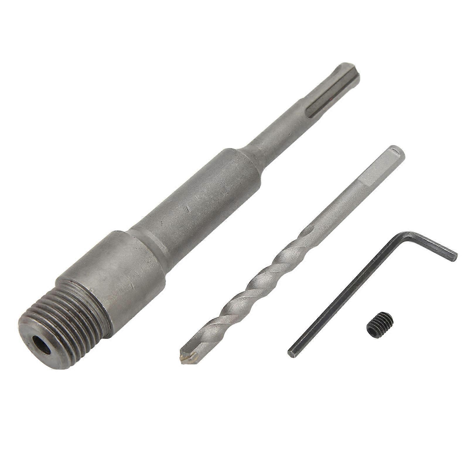 Electric Hollow Core Drill Bit Shank 155mm Silver Round Drill Bit Shank Adapter for Concrete Hole Saw