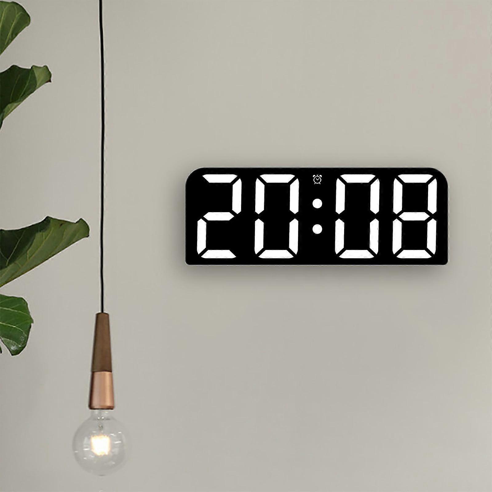 Leodye Large Digital Wall Clock Temperature and Humidity Display Night Mode Table Clock 3 Display Modes 12/24H Electronic LED Clock
