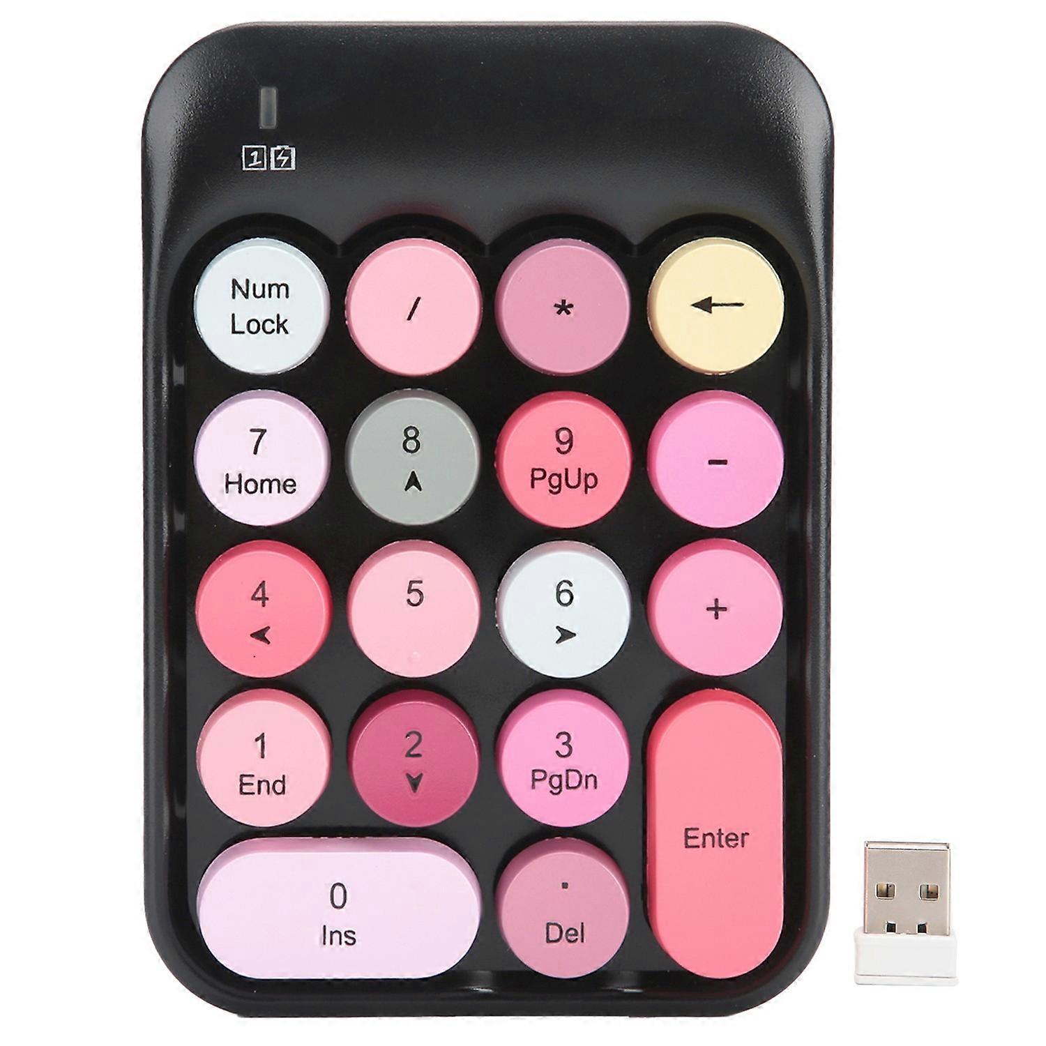 AJAZZ Wireless Numeric Keyboard Chocolate Keycap for Game Direction Switching AK18 2.4GBlack