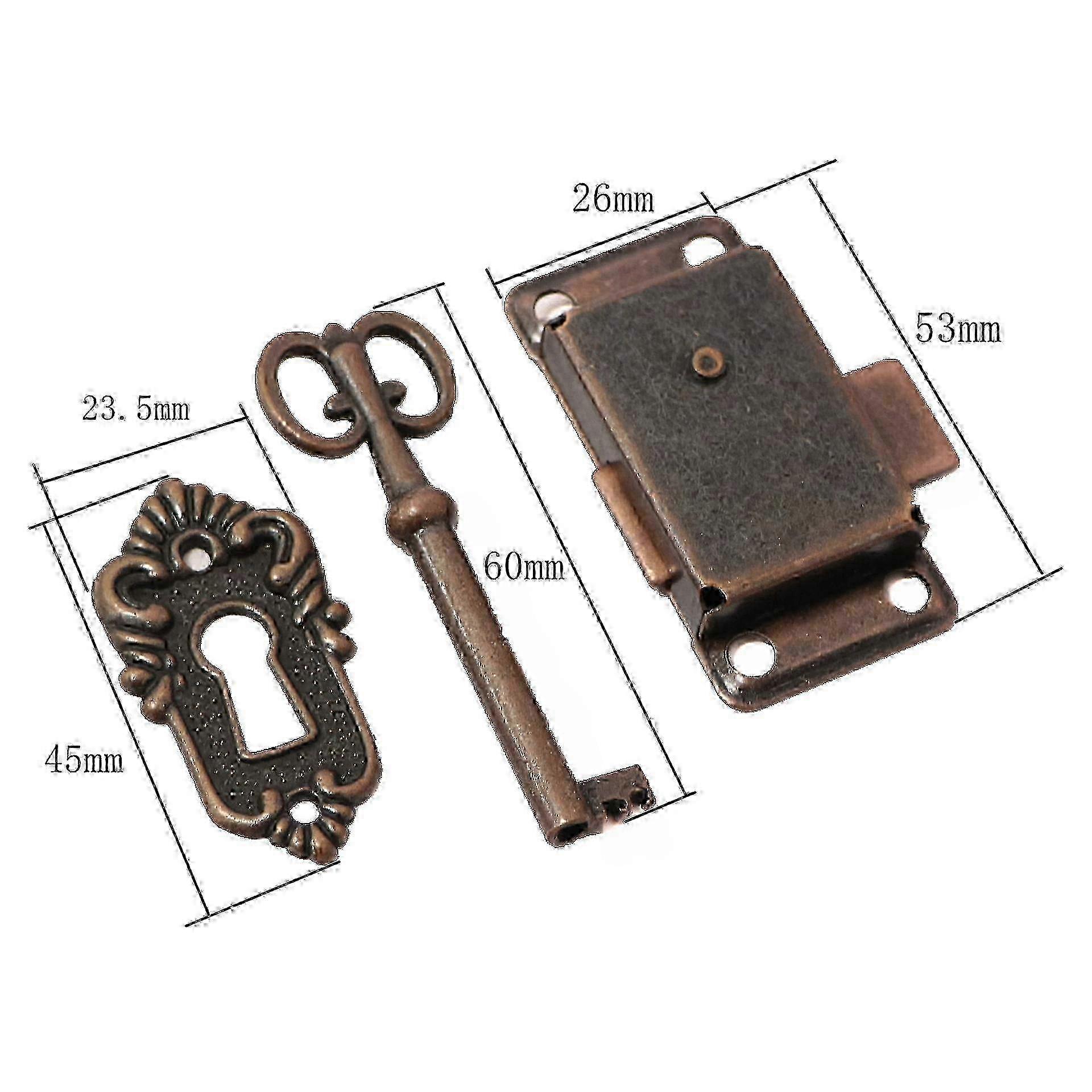 Antique Style Cabinet Door Locks with Keys for Mailboxes, Lockers & Toolboxes - 2 Sets
