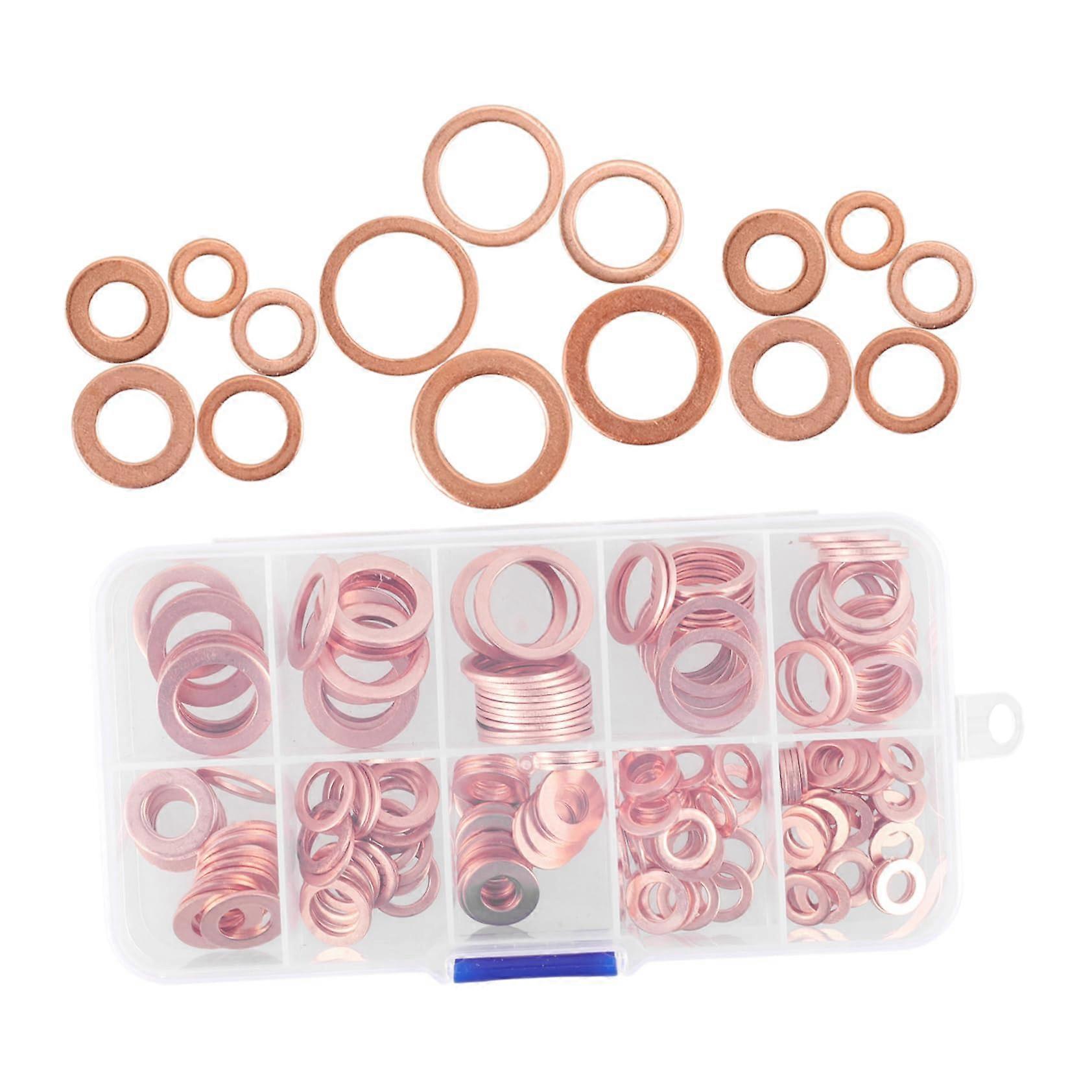 Sealing Washer Kit Copper Washers Oil Plug Assortment For DIY Mechanics Various Sizes