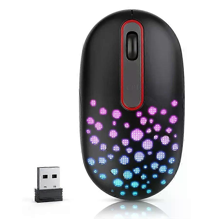 Rechargeable Wireless Mouse 7 Colors LED Backlit Mouse Protable Slim Mini 24g Usb Cute Mice for Office Computer Laptop