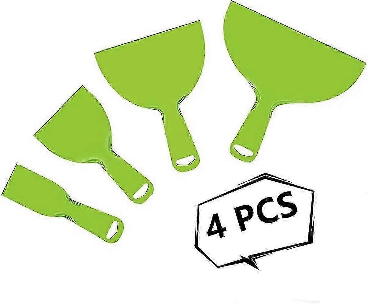 4 Pack Putty Knife Set Large Size Soft Plastic Paint Scraper Tool for Coating and Scraping Wallpaper Edition 1107