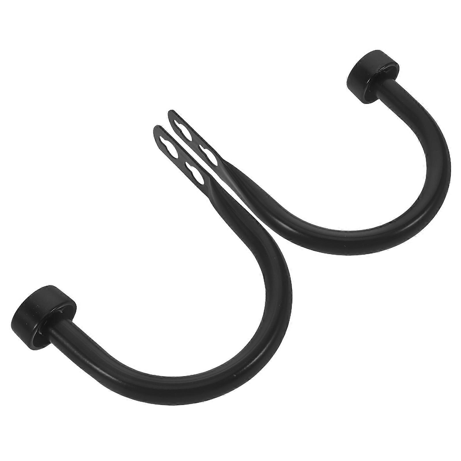 Black Curtain Tiebacks 2Pcs Iron U-Shaped Hooks for Holding Curtains