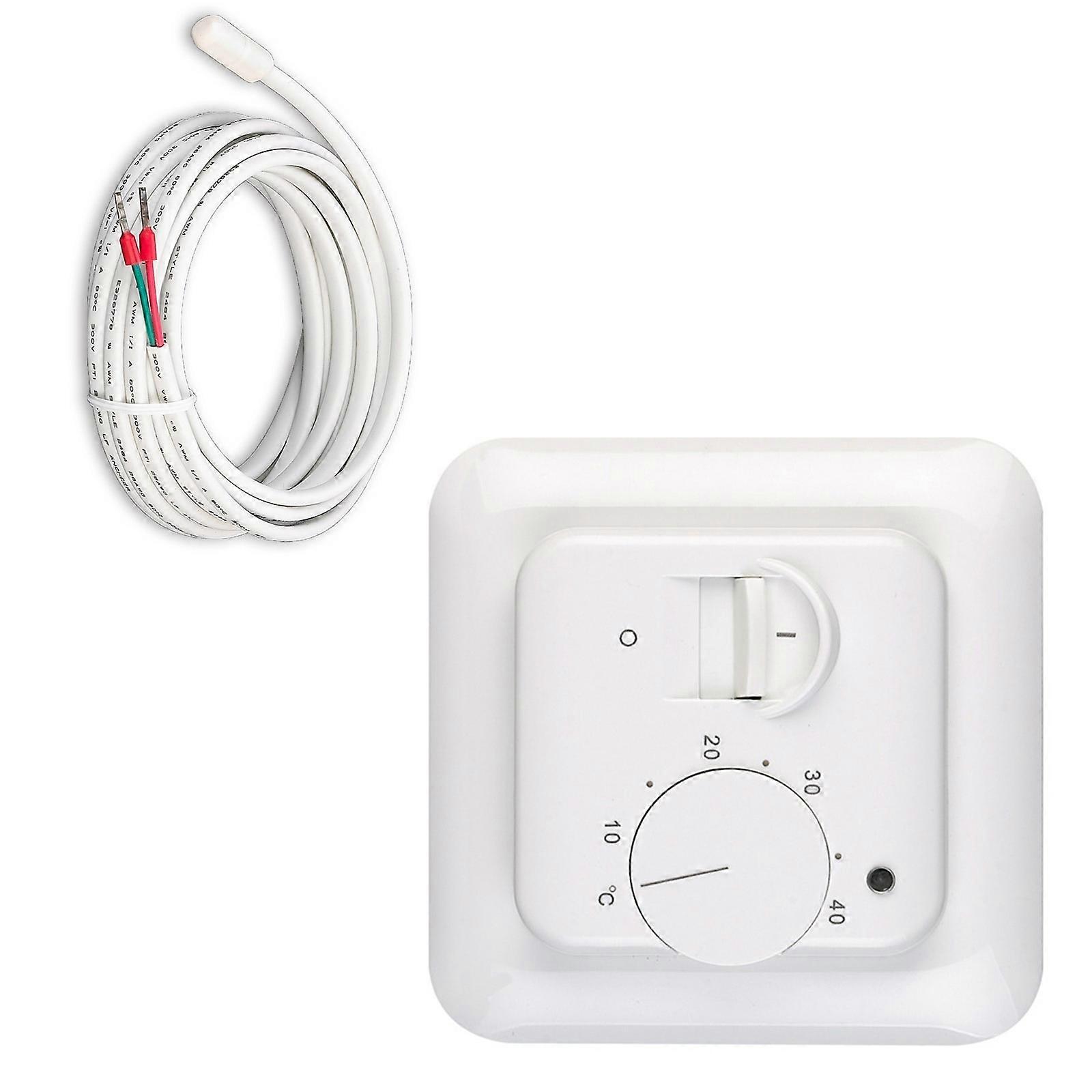Programmable Thermostat For Electric Heating Systems 16A Capacity IP20 Rates With LED Indicator And Floor Probe Multicolor
