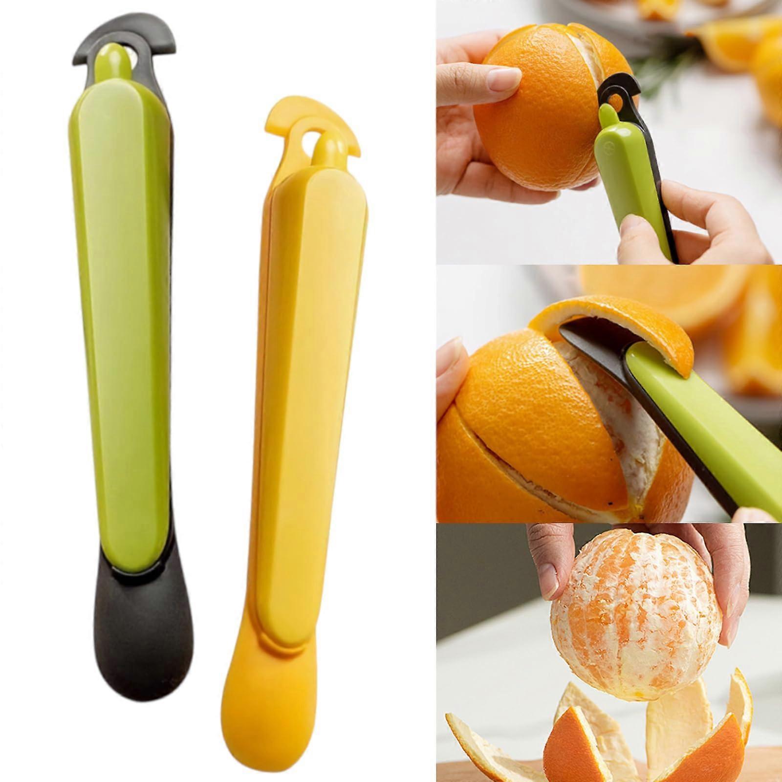 2 Pack Orange Peeler Citrus Fruit Skin Remover Easy Open Tool for Orange Lemon Grapefruit Kitchen Use