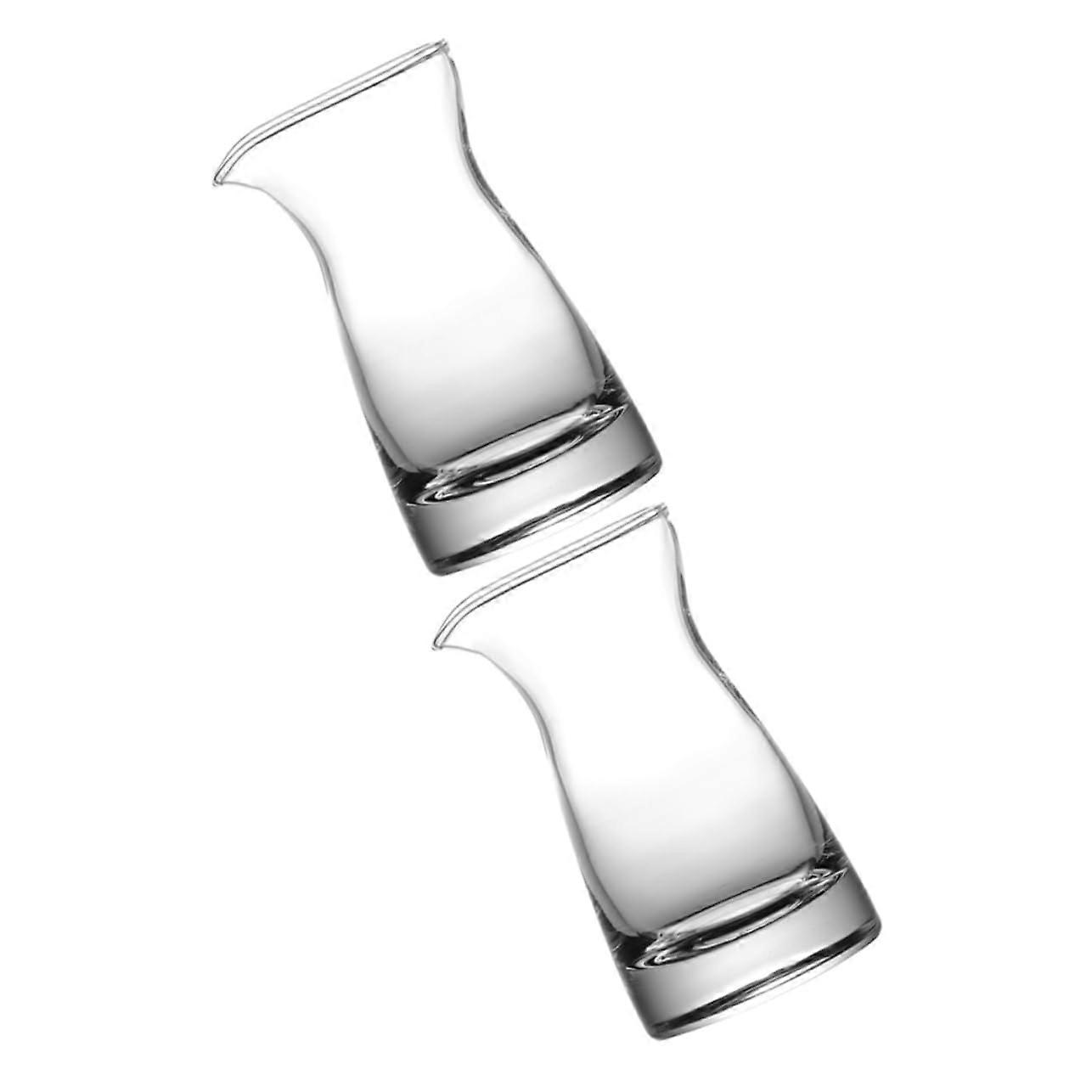 80ml Glass Milk Jugs 2Pack Creamer Pitcher Set With Lid Glass Sauce Jug For Cream And Syrup Serving