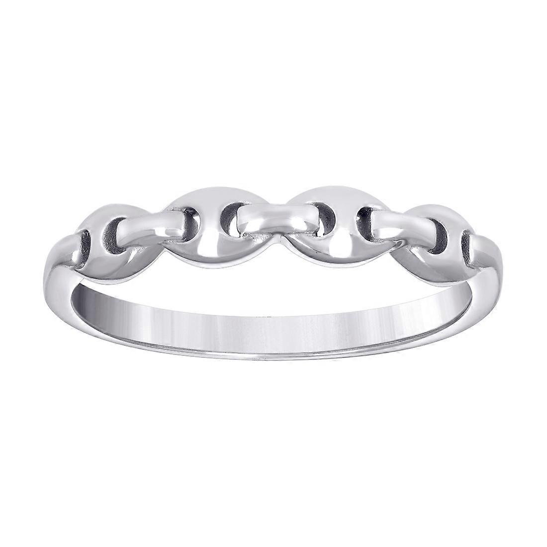 925 Sterling Silver Damring 4mm Bred8-Ring för Dam