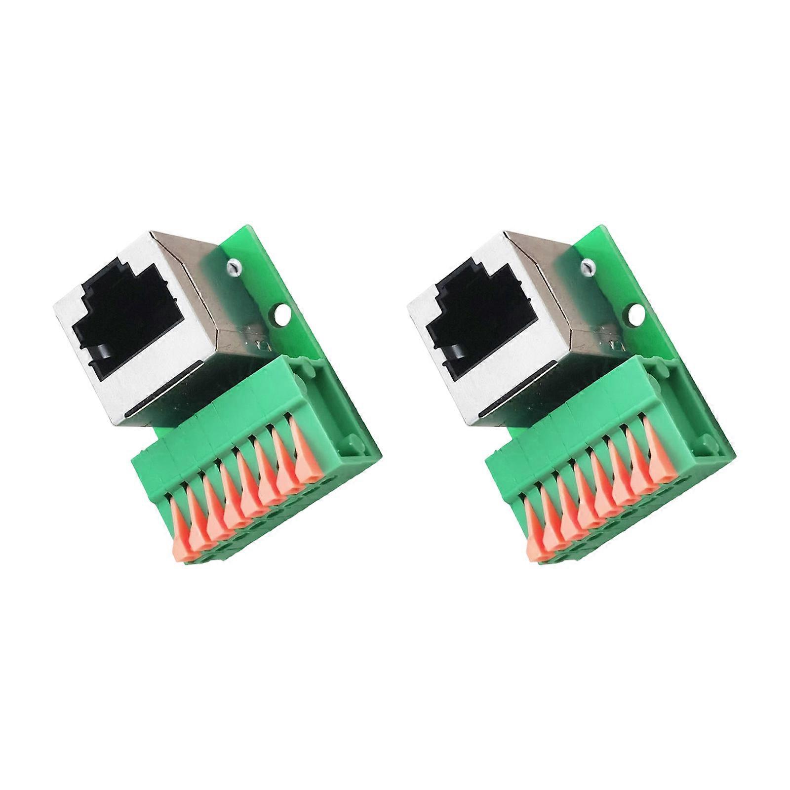 DIN Rail Compatible RJ45 Female Terminals Block 8Pin Adapters PCBs Connectors For Secure Industrial Ethernet Installations Multicolor