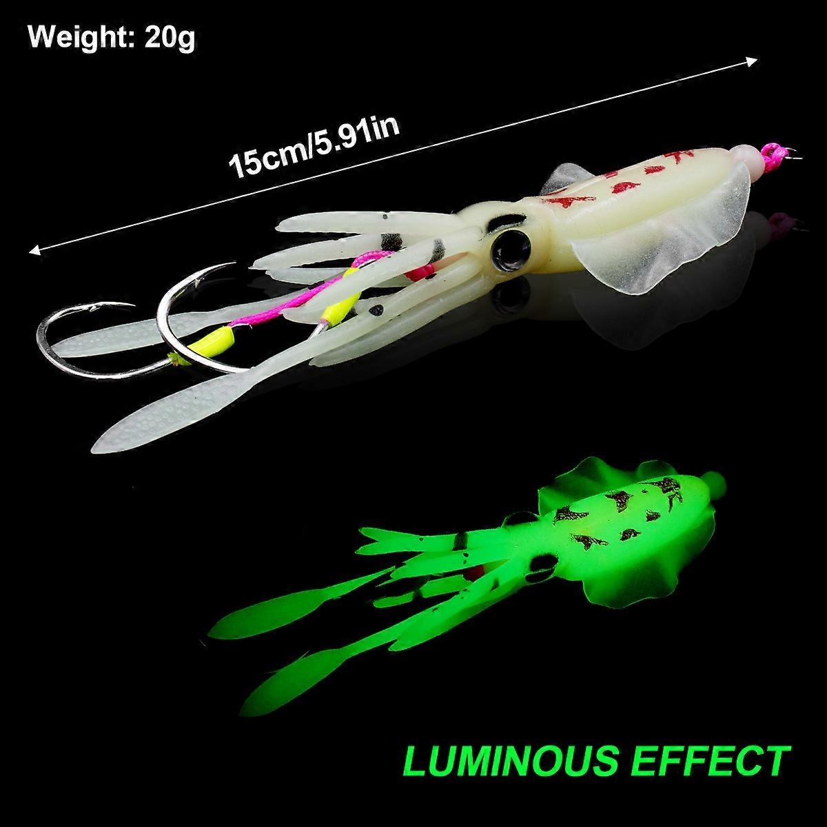 SKY Soft Squid String Hook with Double Sea Fishing Hooks Saltwater Boat Fishing Fakebait Hooks Luminous String Hook Tackle