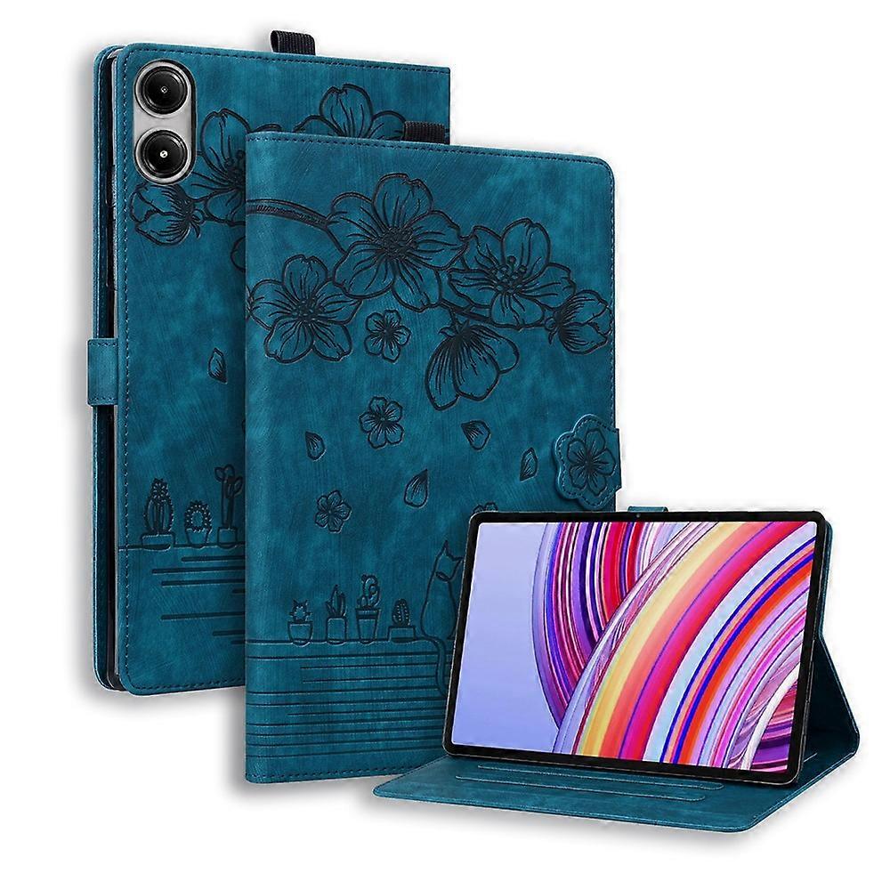 Συμβατό με Xiaomi Redmi Pad Pro / Pad Pro 5G / Pad 2 Pro Θήκη με Θήκες Κάρτας, Δερμάτινη Βάση Tablet, Κάλυμμα Folio, Λουλούδι, Γάτα