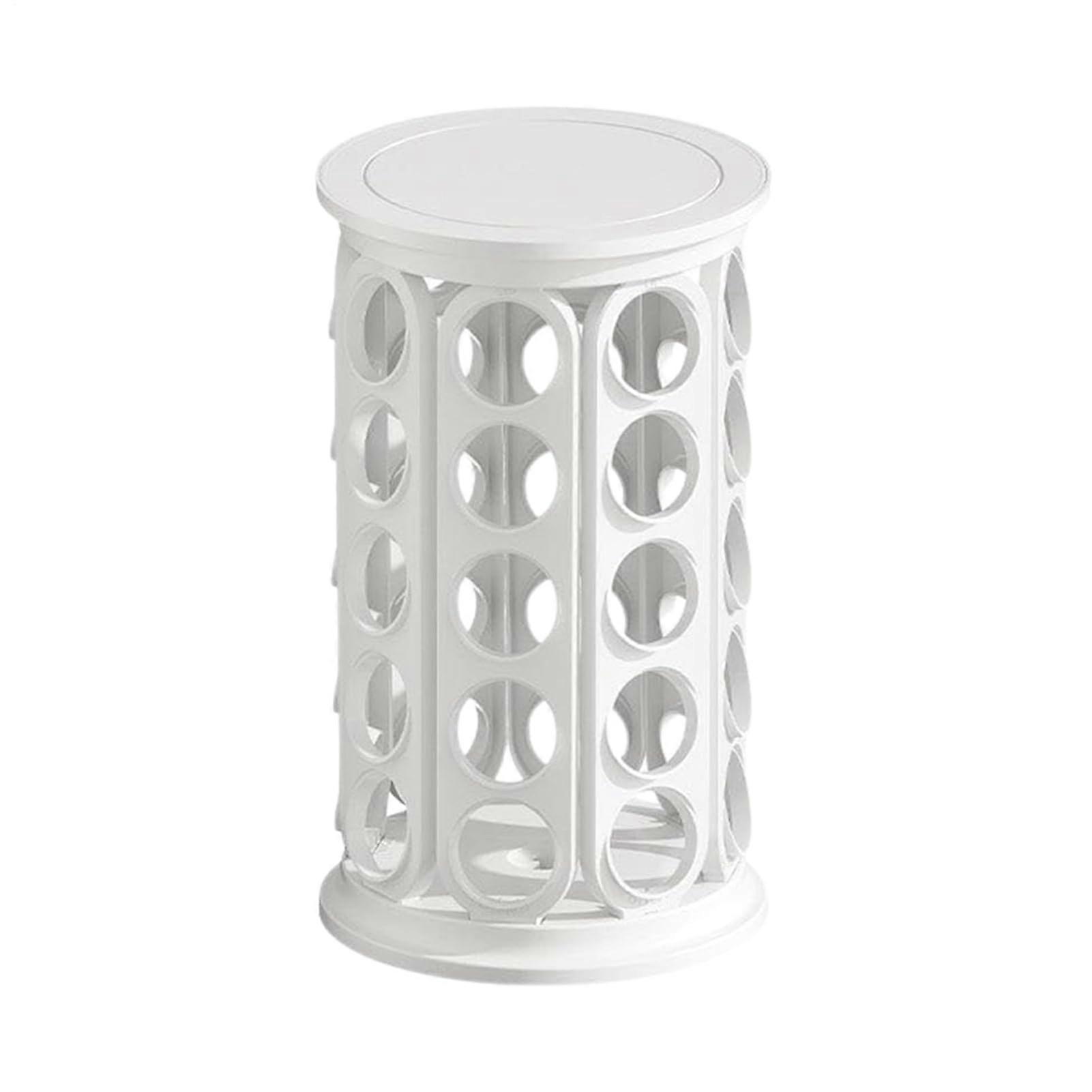 Coffee Pod Holder with Rotating Large Capacity Rack for Kitchen, Office, Dorm, ABS White