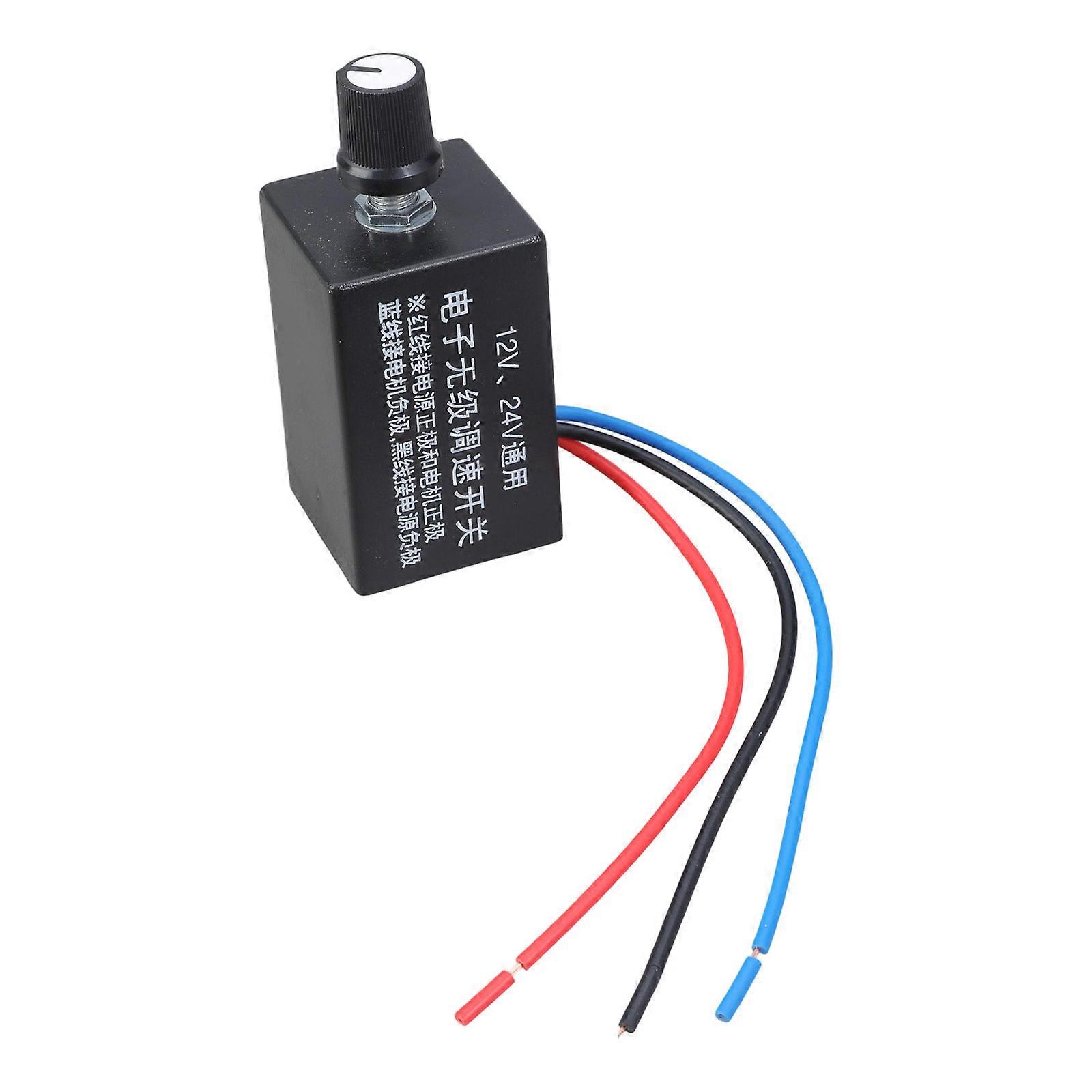 Aluminum 12V 24V Motor Speed Controller 7A 3 Wire Adjustable Speed Regulator Switches For Blower Fan Applications Multicolor