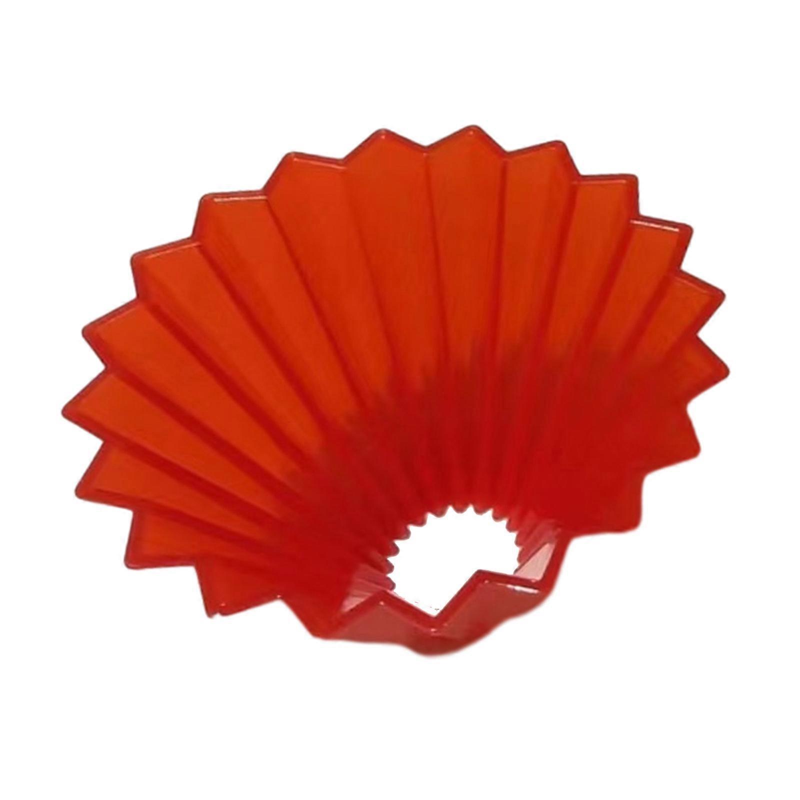Durable Coffee Drippers Filter Reusable Portable Resin Coffee Filter Cones Shape Coffee Filter Cup Smooth Drips  Red