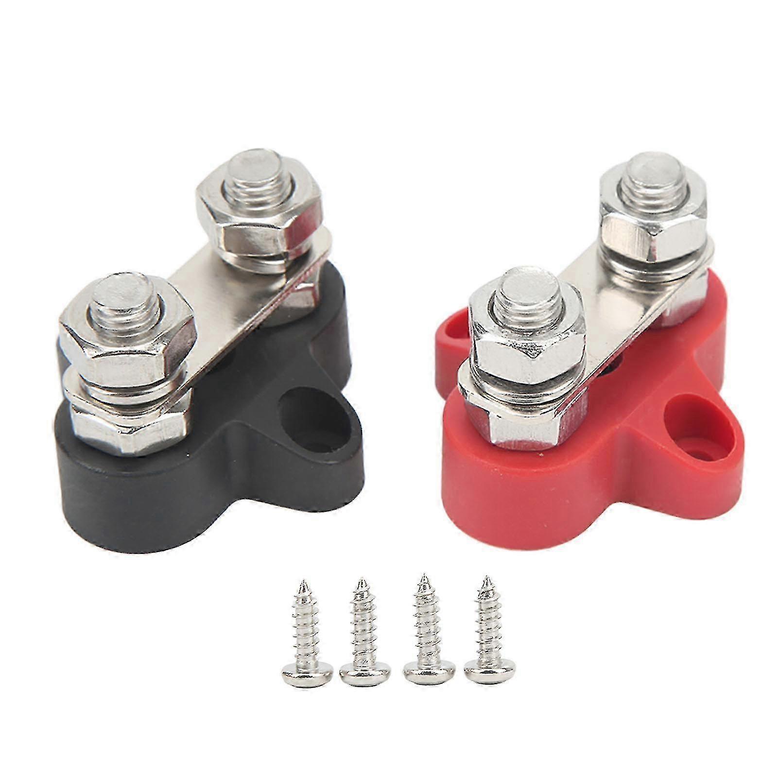 48V Ground Insulated Terminal Post 5/16in Double Stud with Junction Post M8 Gasket Connection Stud for Auto Marine Car Trailer