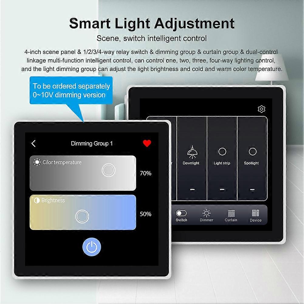 Tuya T3E Pro Smart Control Panel Switch Touch Screen Panel Switch Zigbee Intelligent Home Wall Push Light Switch Black