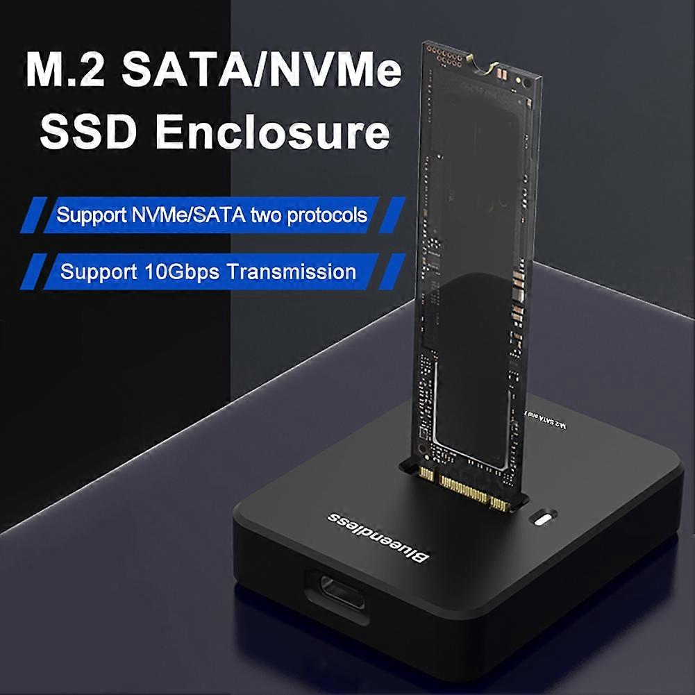 BLUEENDLESS Dual Protocol M.2 SATA SSD Docking Station Base External SSD Hard Disk Enclosure Online Reading Writing Speed