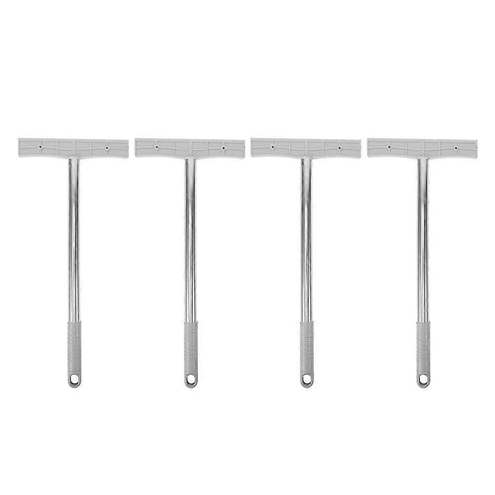 Multi-Function Sign Rod Silver Stainless Steel Handheld Support Rod 4Pcs