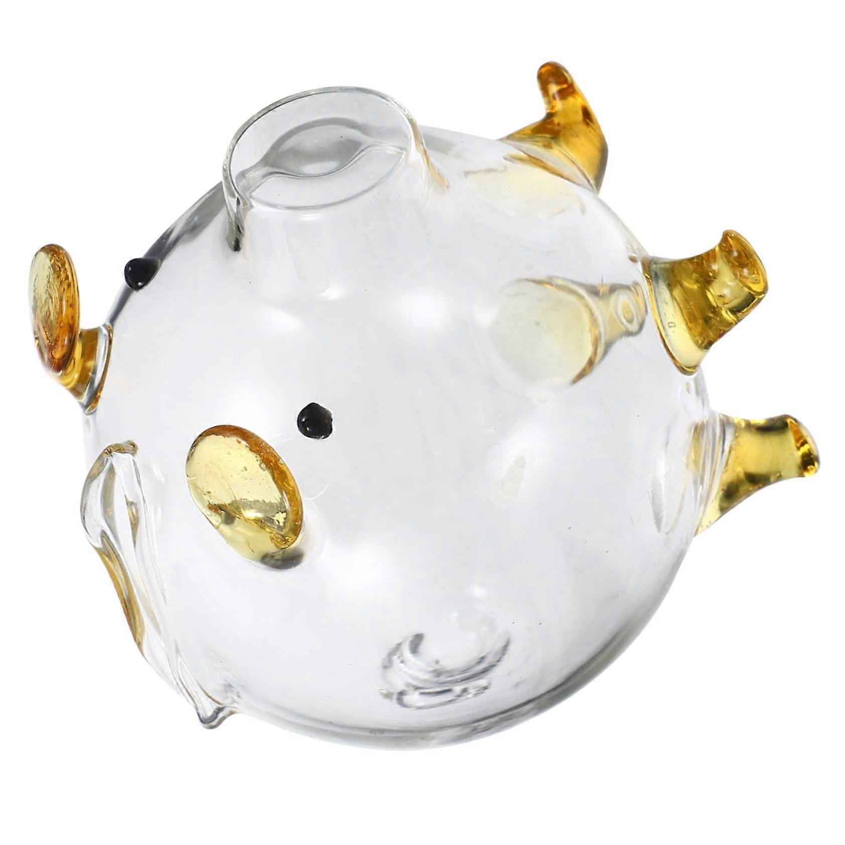 Clear Glass Pig Shaped Piggy Bank Transparent Coin Jar for Desktop Saving Birthday Gift