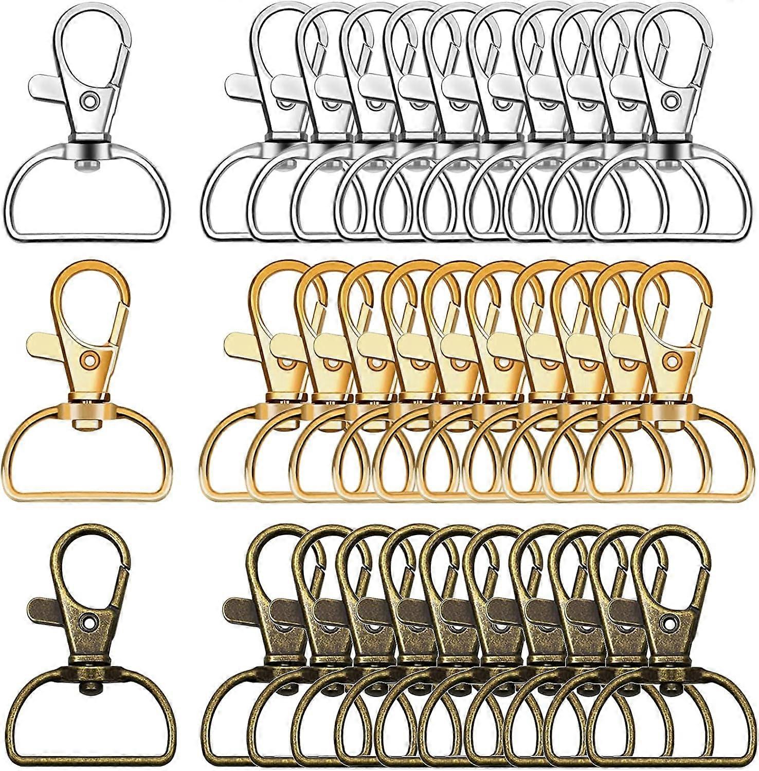 Rotating Key Rings - 30 Swivel Key Ring Clasp for Keychains and Lanyards