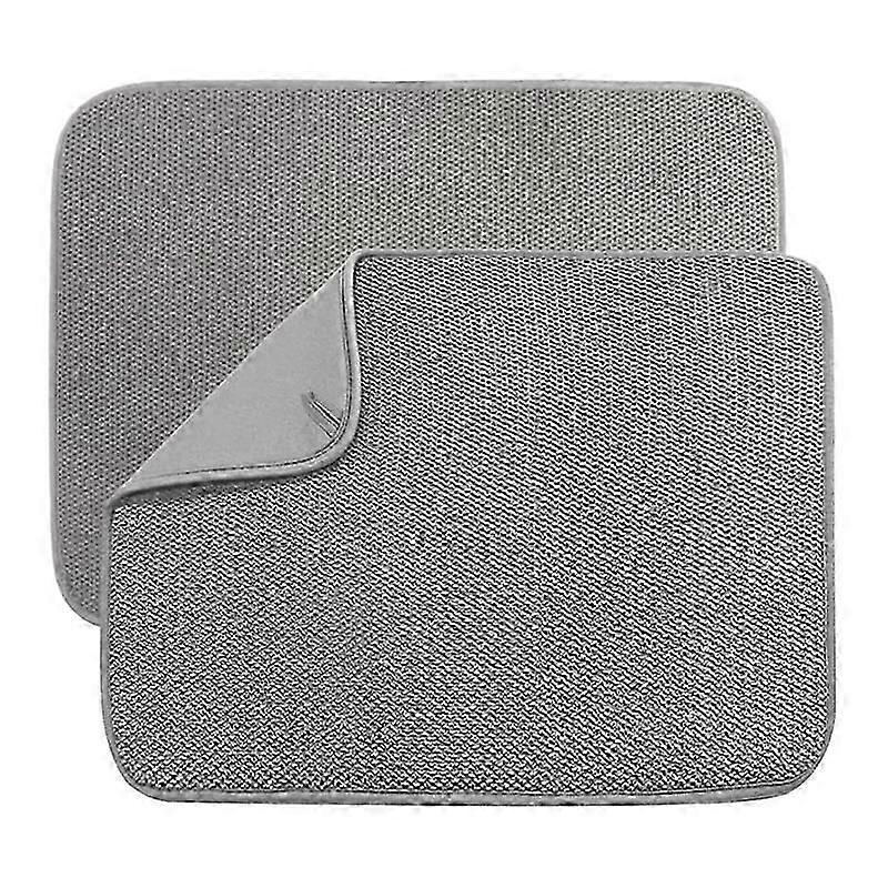 2 Pack Microfiber Dish Drying Mat,Absorbent Dish Drainer Kitchen Counter,Super Absorbent Dish Drying