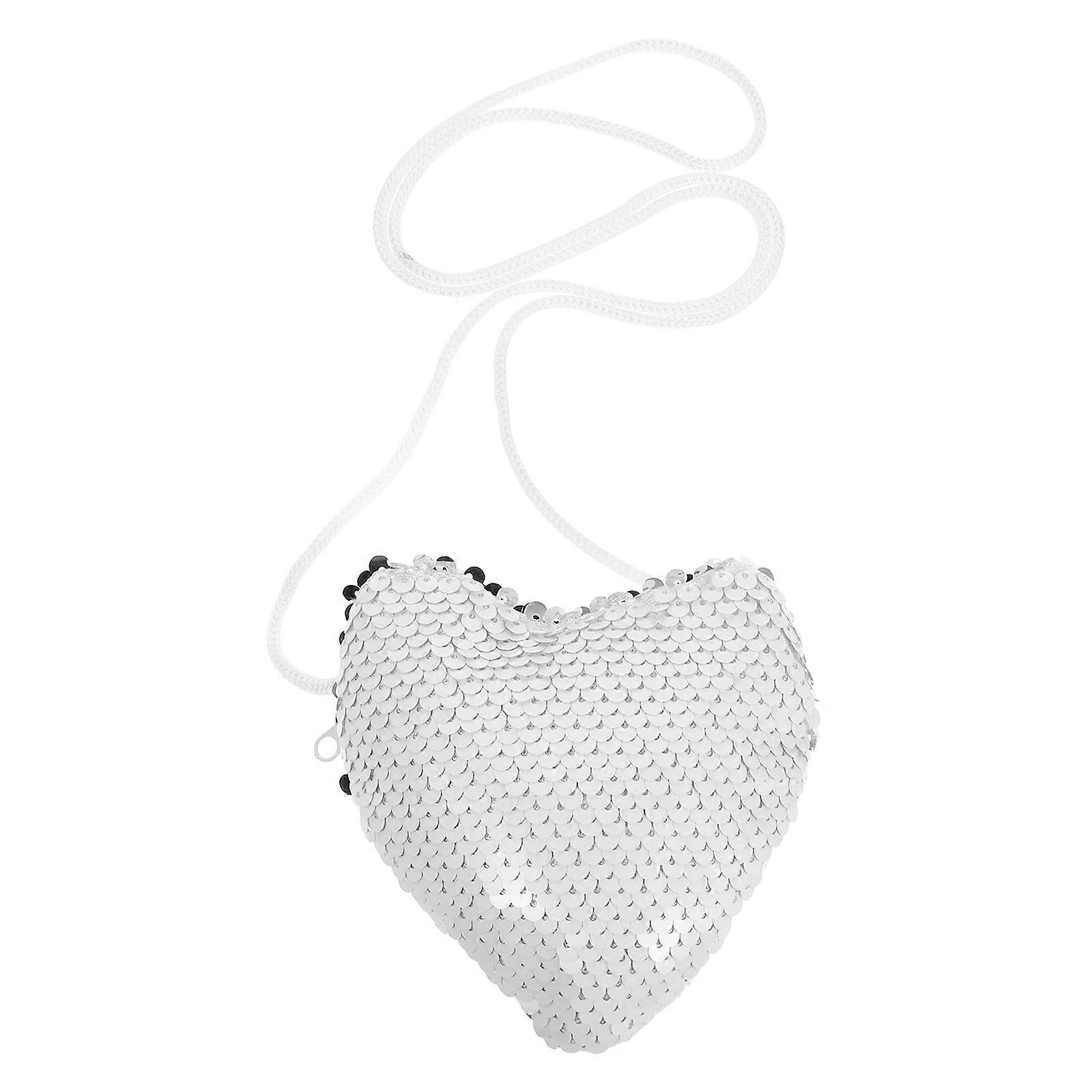 Fashionable Sequin Heart Shaped Mini Bag for Girls with Durable Plastic Polyester Material Assorted