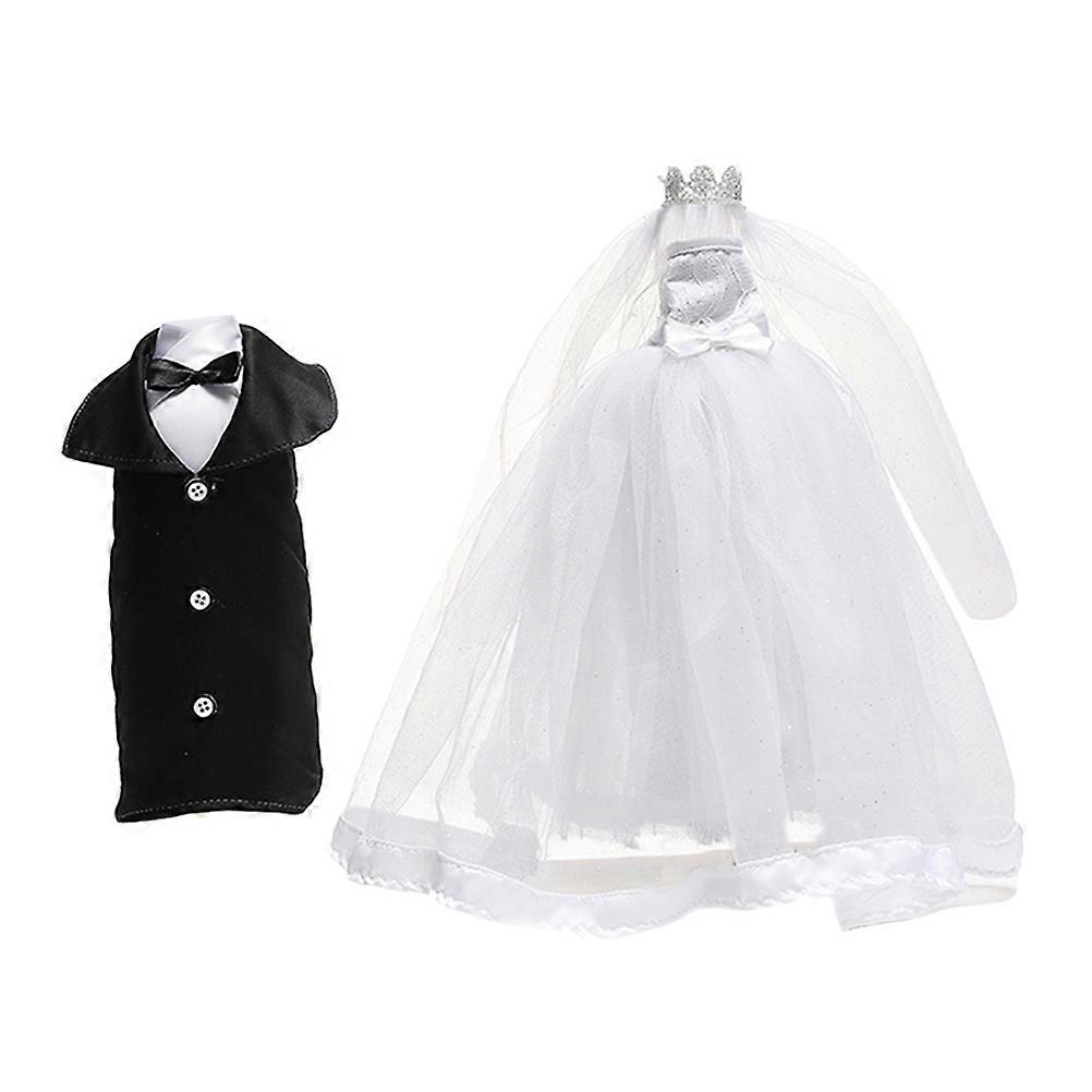 Wedding Bride Groom Covers for Table Decorations 2Pcs Set