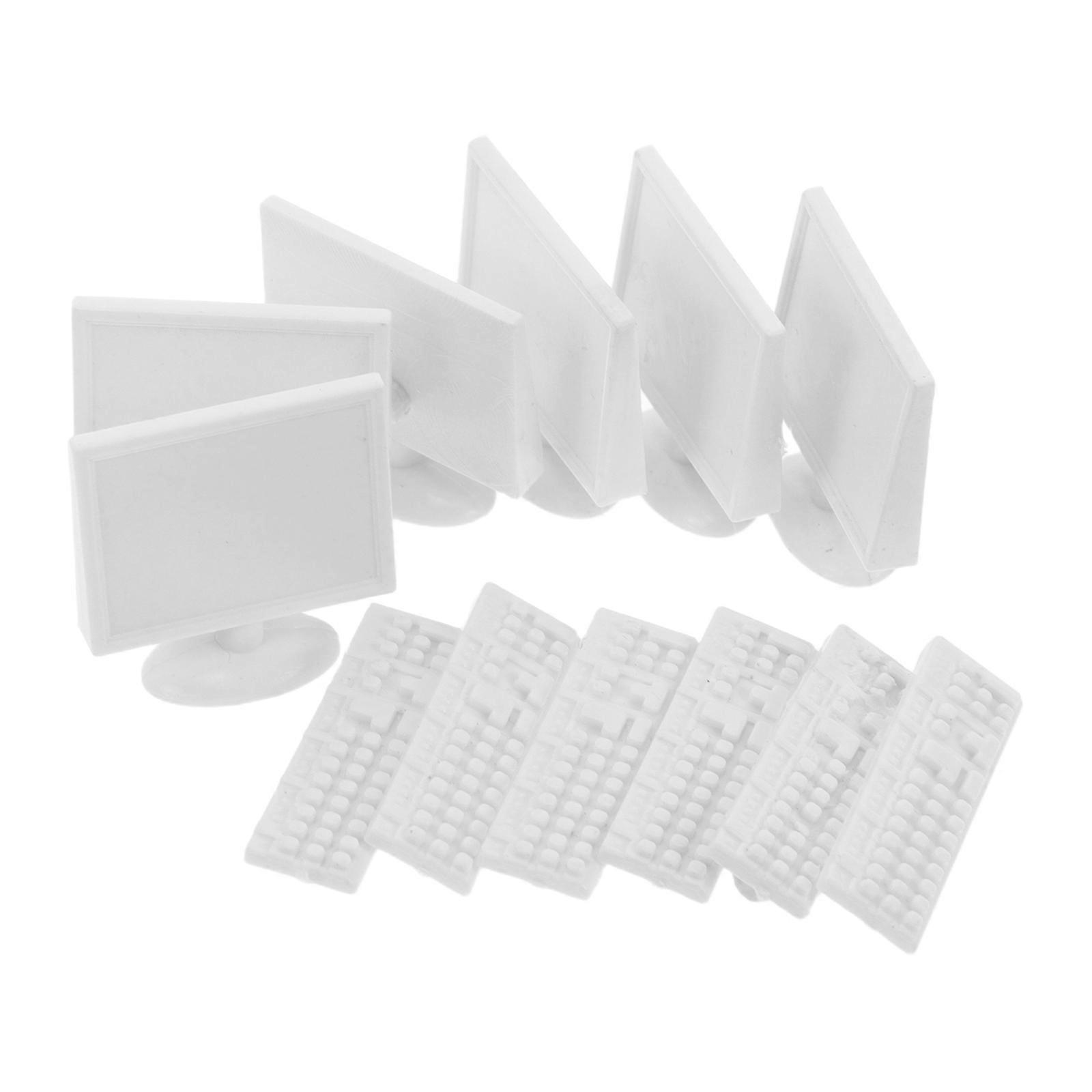 Dollhouse Miniature Keyboard Computer Model 6Sets for Decoration