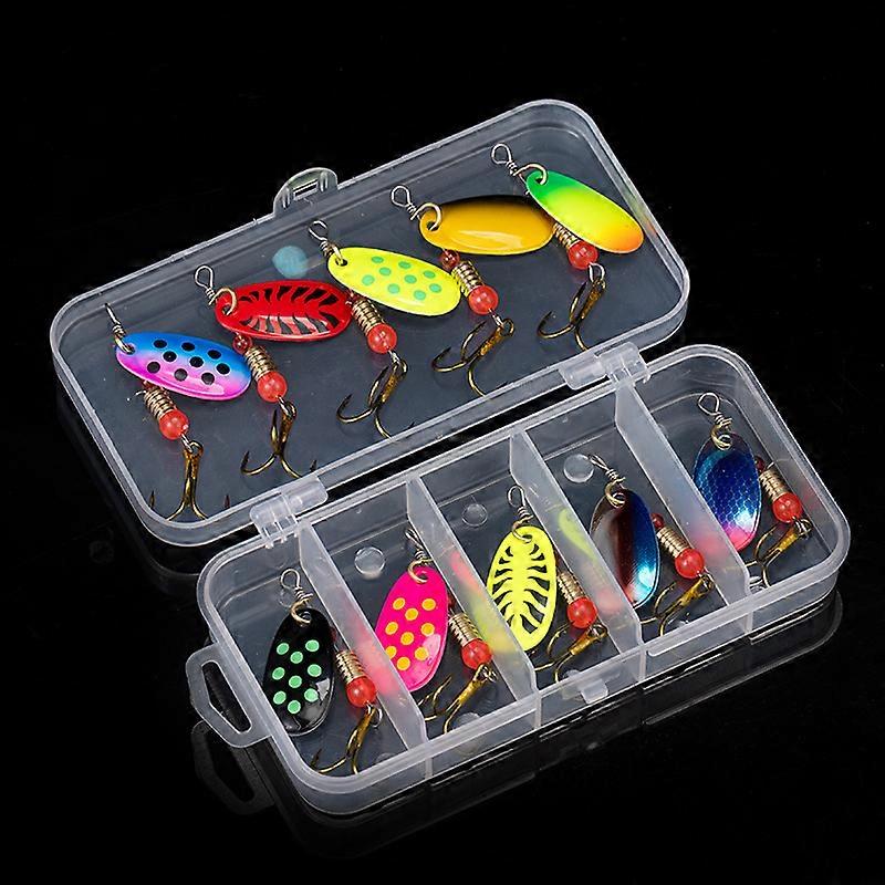 10pcs/Set Crankbaits Fishing Spinner Fishing Lures Wobblers Metal Sequin Trout Spoon With Hooks for Carp Artificial Fishing Bait