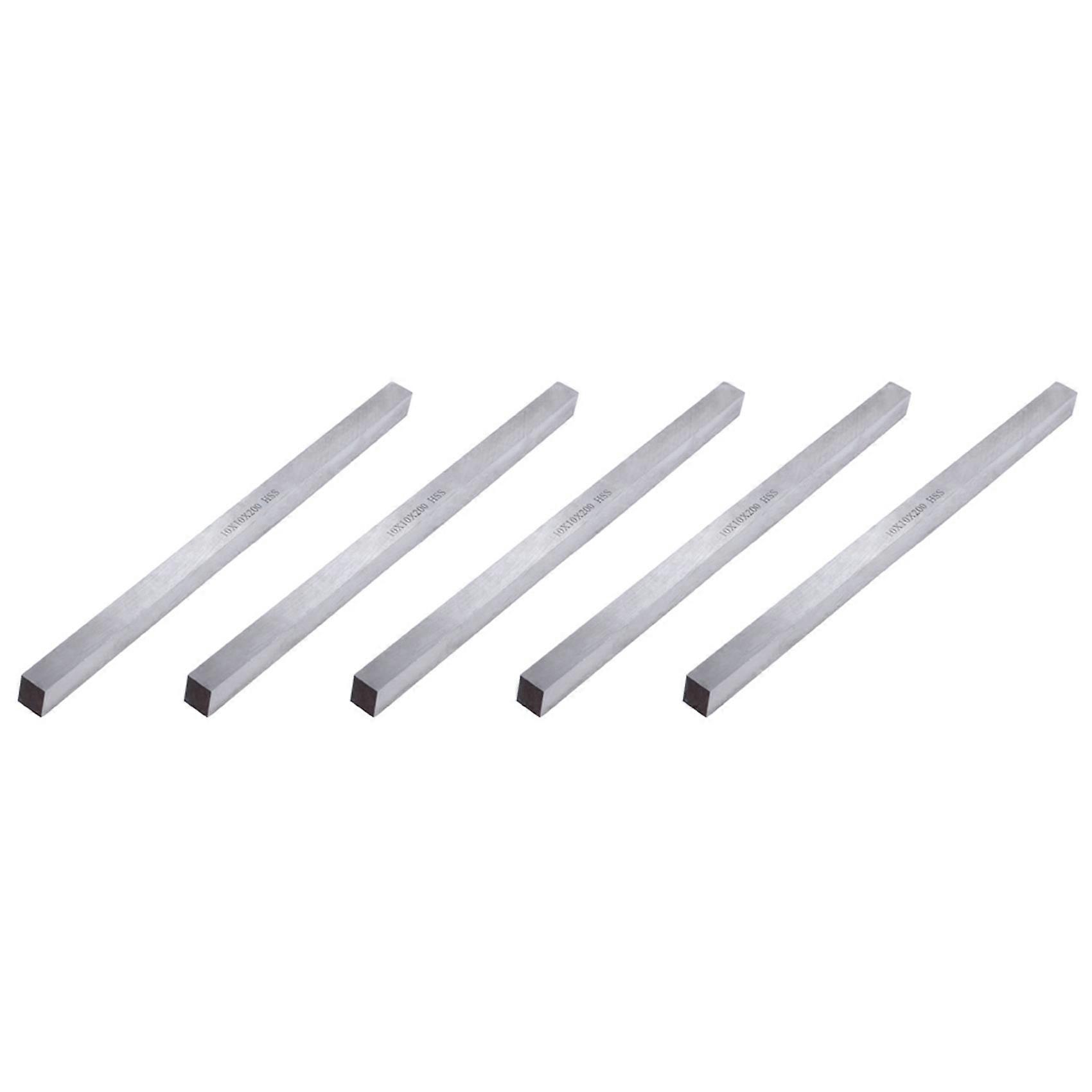 5 Pcs 10mm X 10mm X 200mm Turning Parting Milling Lathe HSS Tool Bit Gray