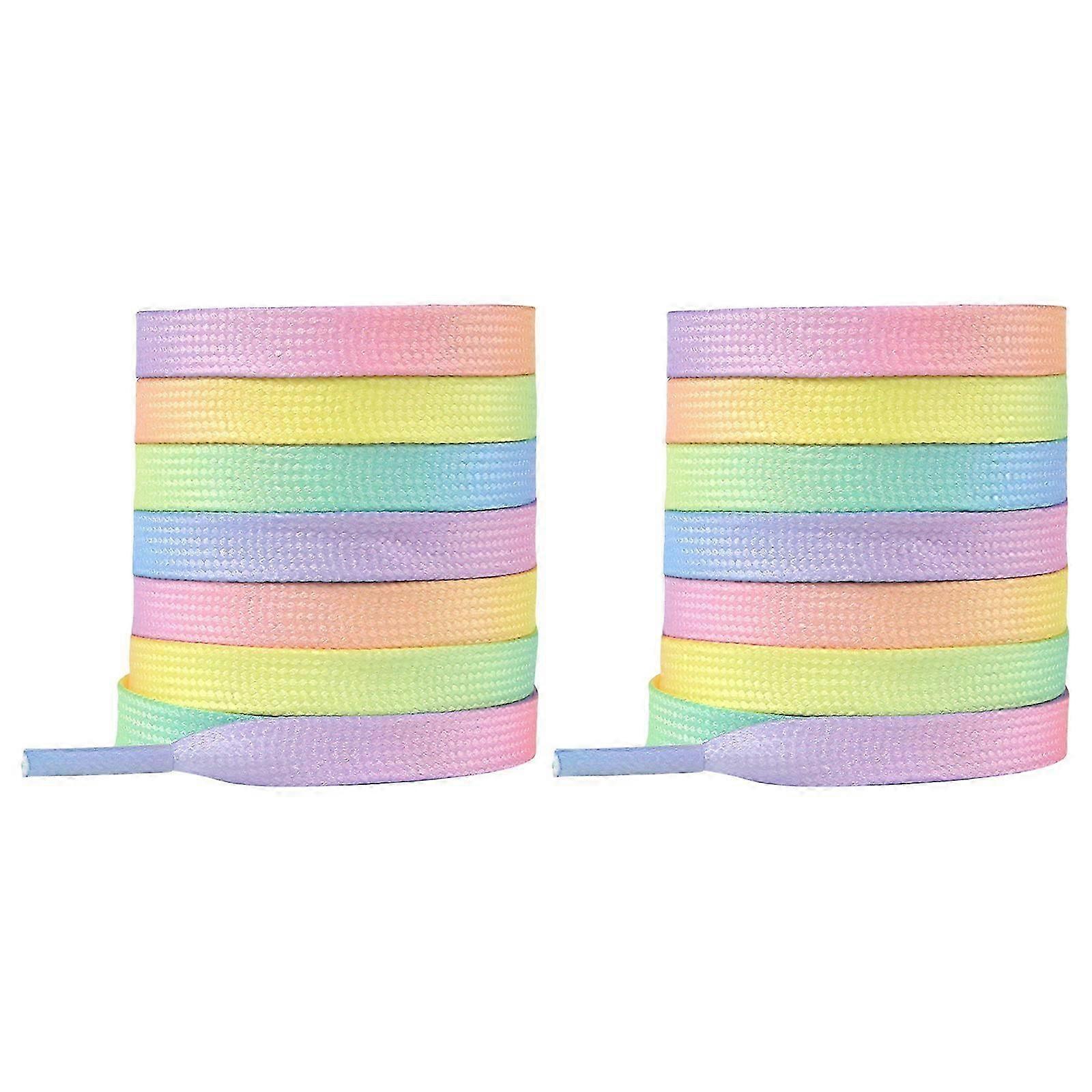 Gradient Colorful Replacement Shoelaces 0.9cm Width Polyester Shoe Laces Strings For Casual Sneakers Training Shoes