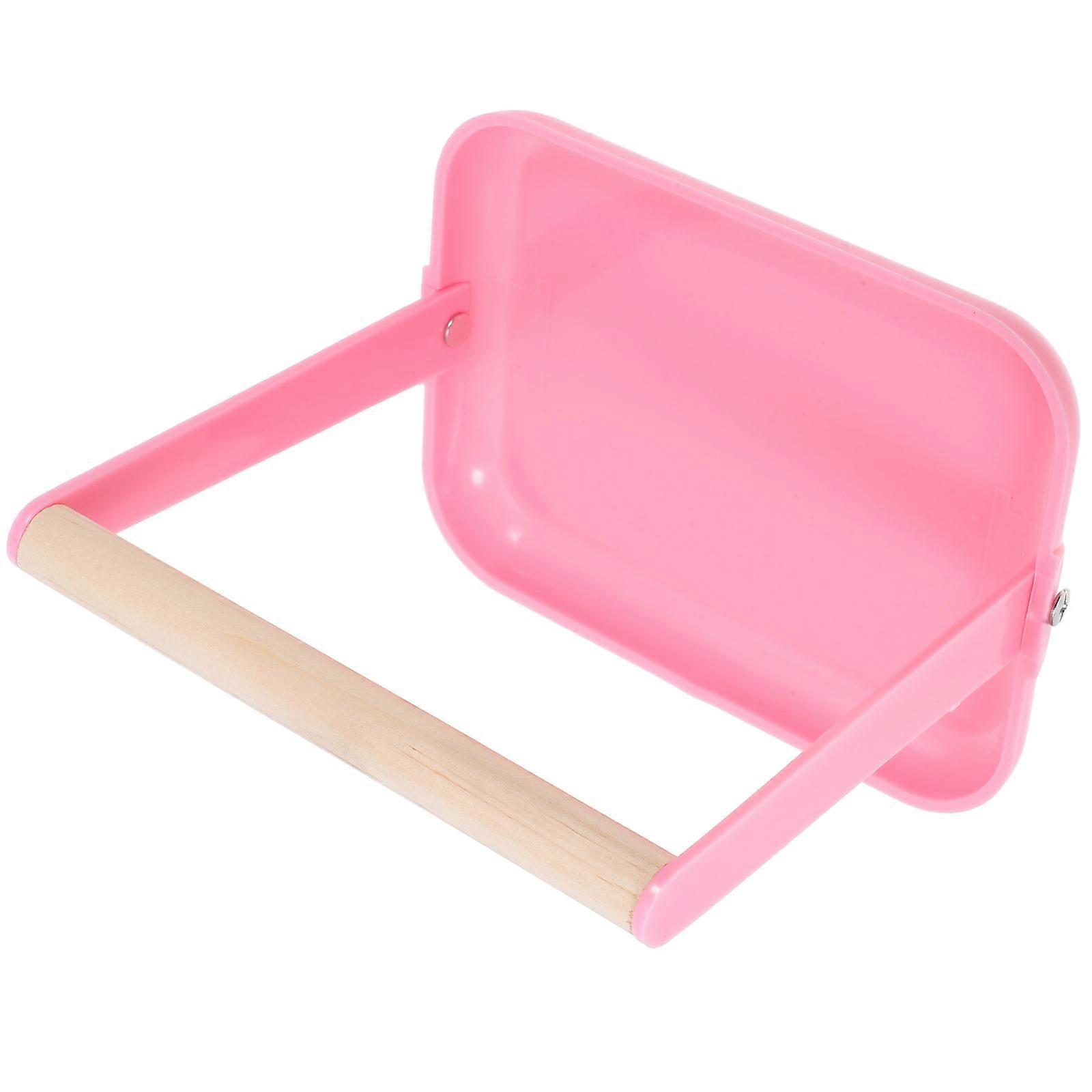 Bird Training Stand Wood Perch with Plastic Tray for Tabletop Parrots