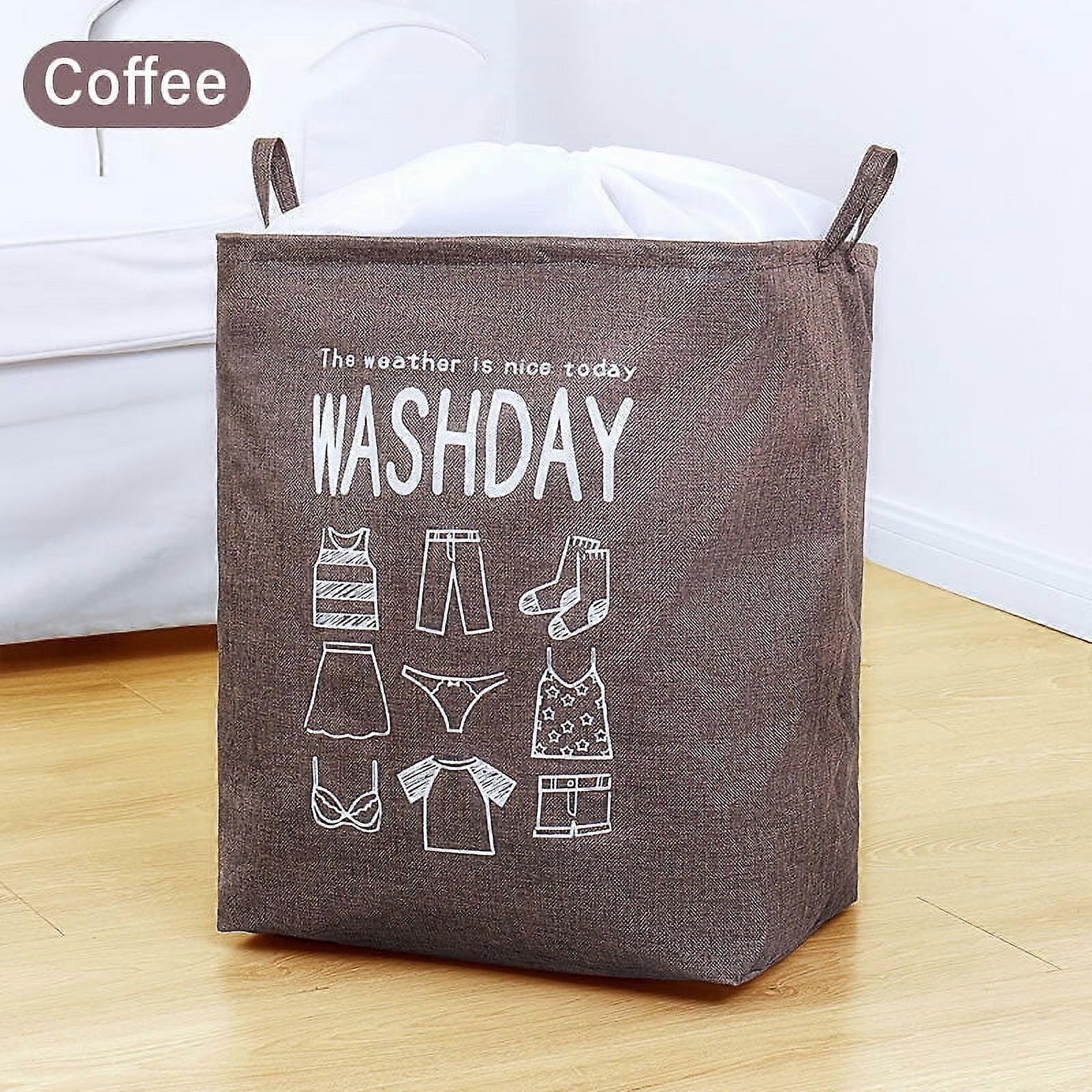 WJSXC Extra Large Drawstring Storage Basket,Bundle Pocket, Storage Basket Coffee