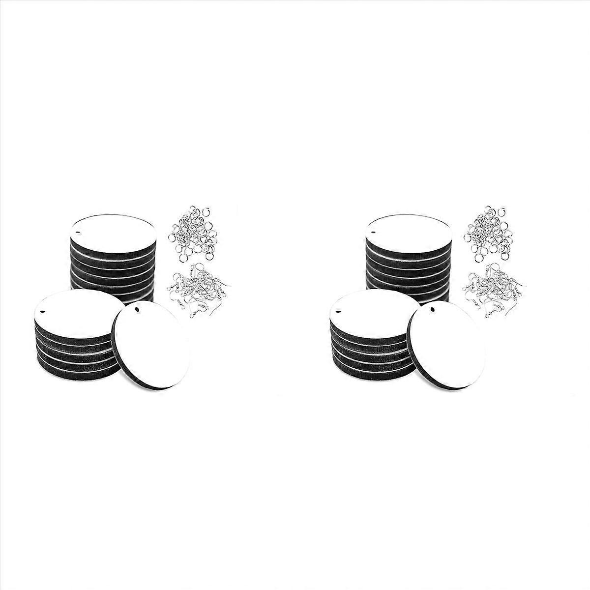 50Pcs Round Sublimation Blank Earrings with Earring Hooks Jump Rings