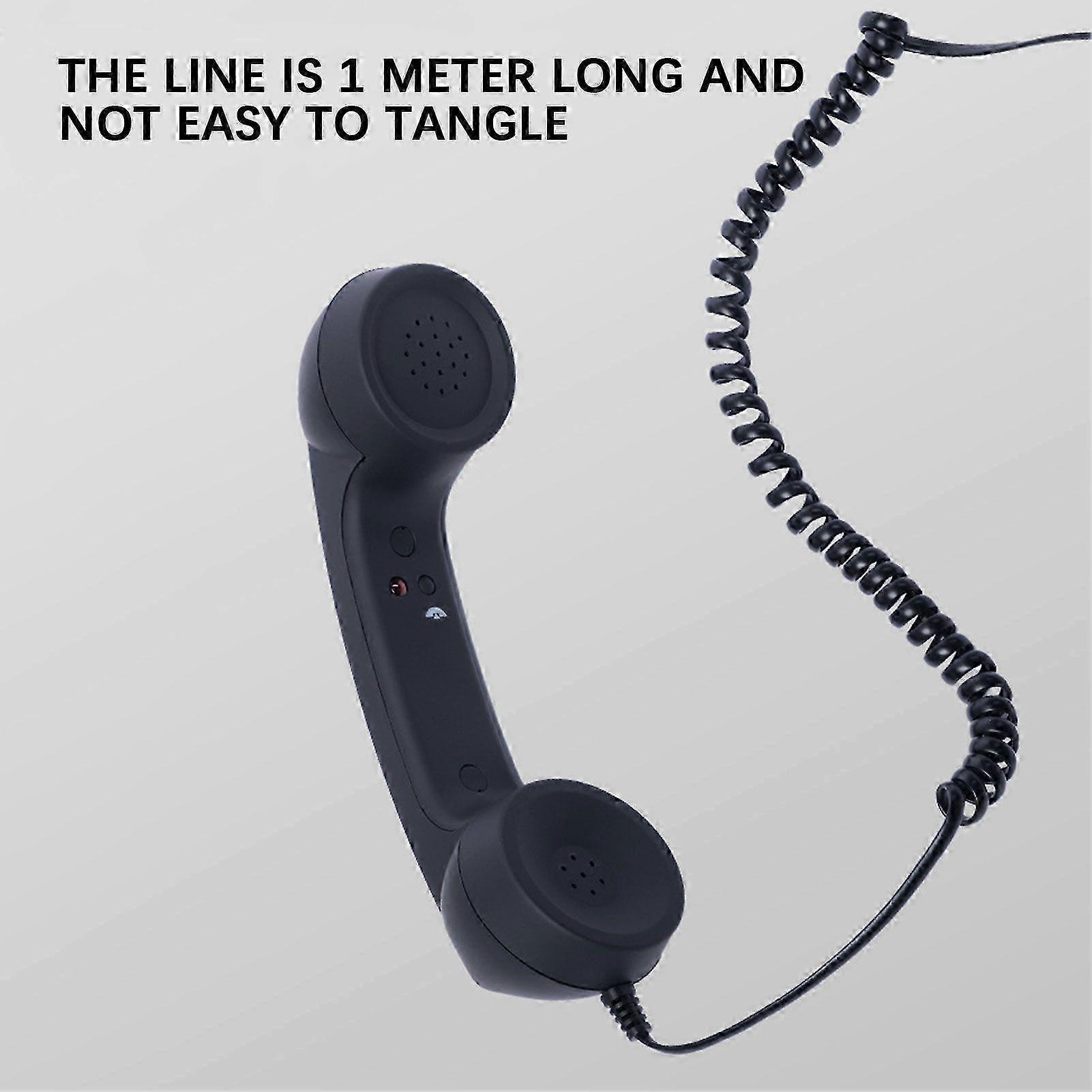 USB-C Retro Telephone Handset for Cellphones - Plug & Play Receiver Radiation-Proof Comfortable Call for iPhone & Android