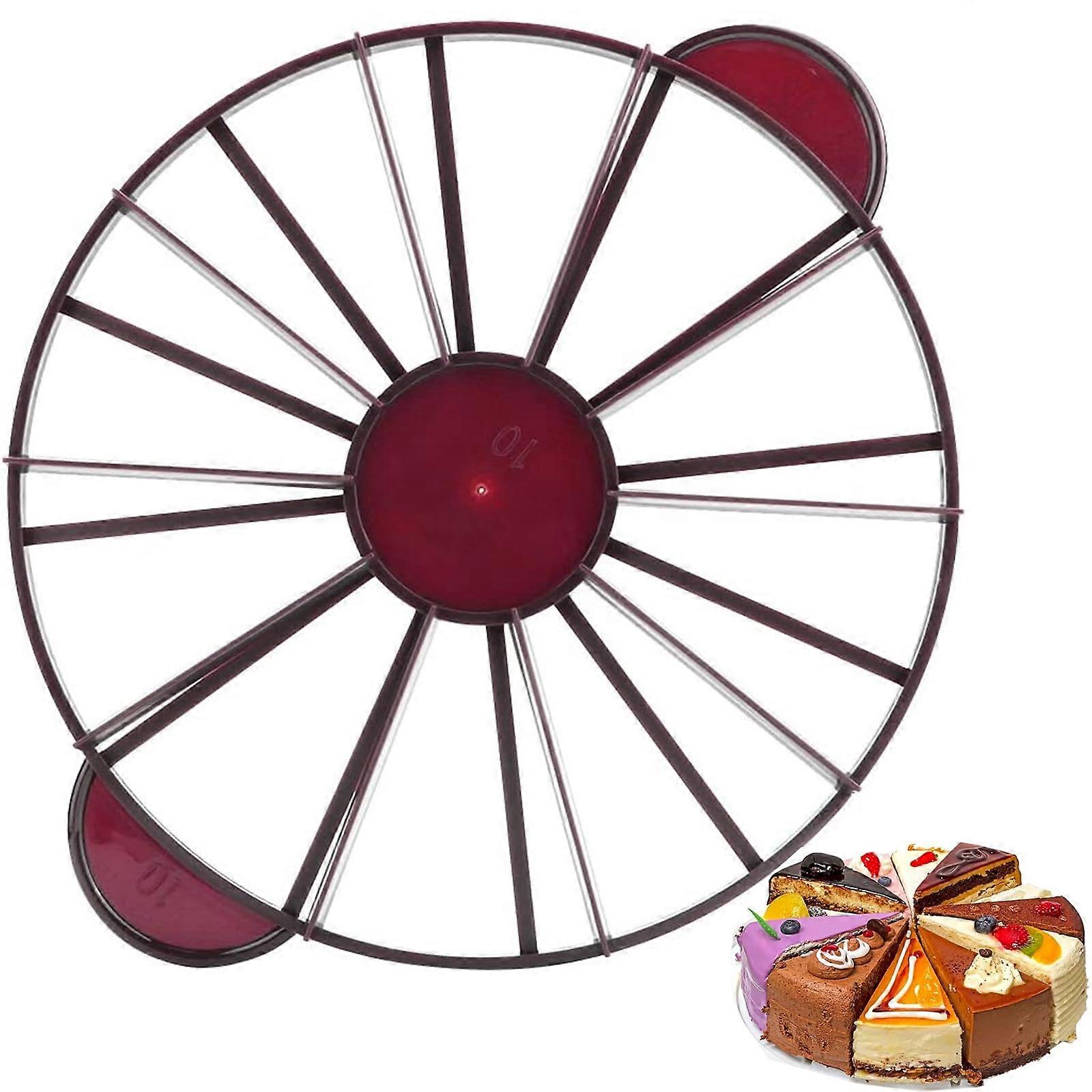 Cake Slicer and Portion Marker 10/12 Slice Divider with Ergonomic Handles for Precise Cutting