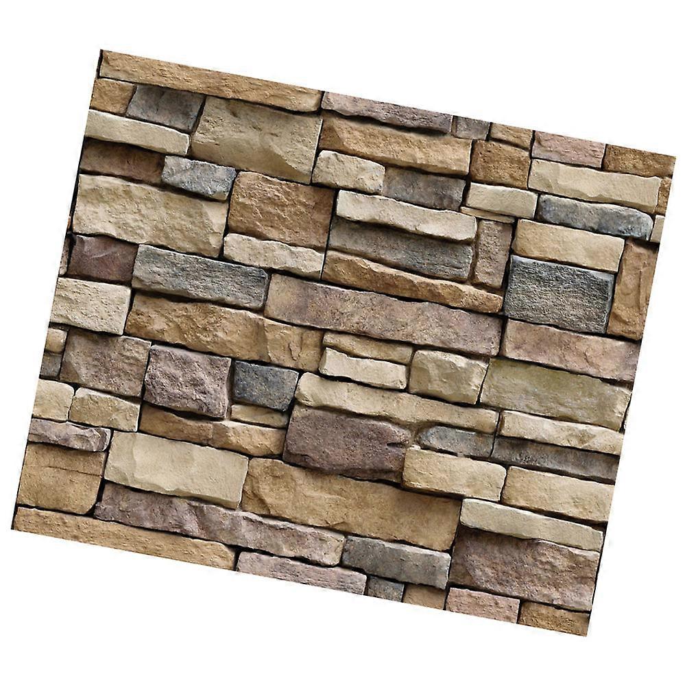 Faux Stone Wall Panel Simulation Stone Wallpaper Home Decor Decals Multi-Colored 45Cm X 200Cm Realistic Stone Texture 2Set