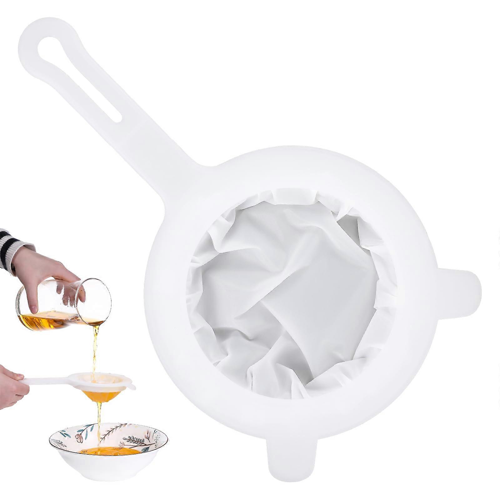 200 Mesh Fine Nylon Mesh Strainer with HeatResistant Handle for Juice Tea Coffee Filtering