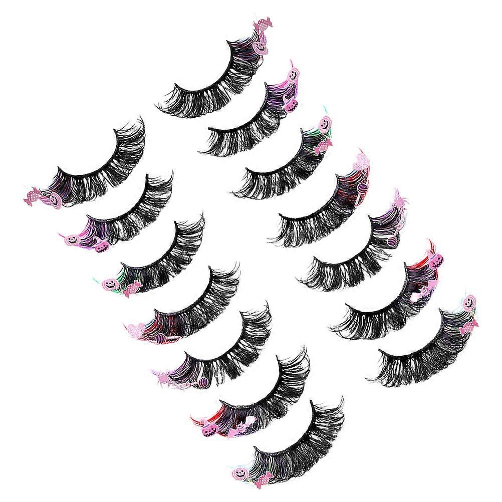 Eyelashes with Color Lash Colored Curl False Lashes for 7Pairs