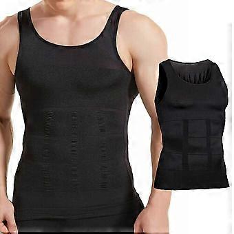 Mens Slimming Shapewear T Shirt Abdomen Compression Undershirt Posture Corrector