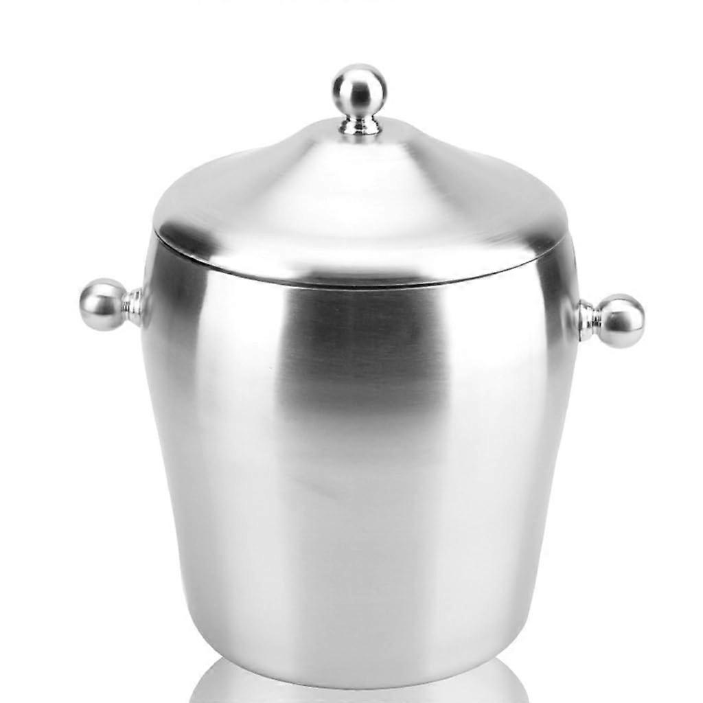 Stainless Steel Ice Bucket with Lid and Handle, DoubleWall Insulated, Large Capacity for Bar and Home