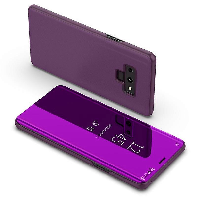 Electroplating Mirror Surface View Window Leather Stand Folio Shell for Samsung Galaxy Note9 N960