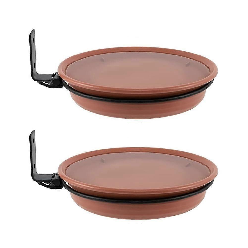 2PCS Large Capacity Deck Bird Feeder with Removable Adjustable Mount for Outdoor Use