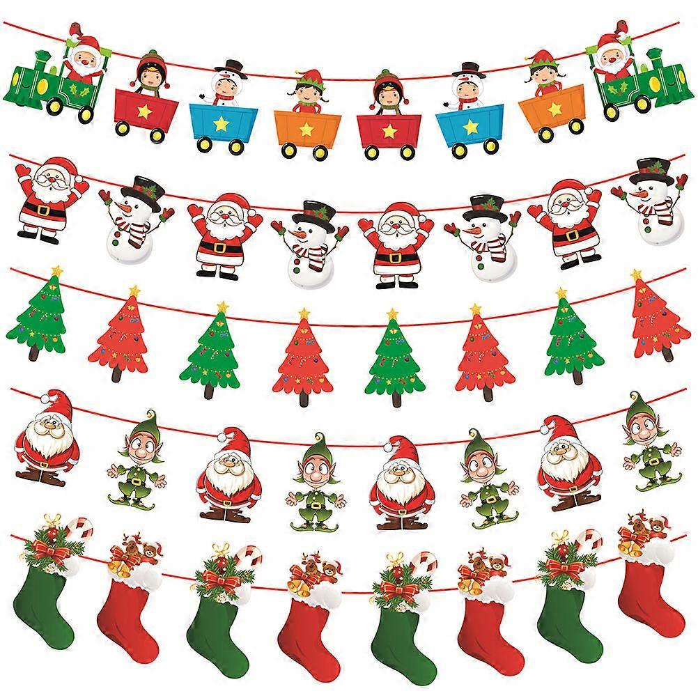 Christmas Banner Creative Train Shape Garland for Decoration