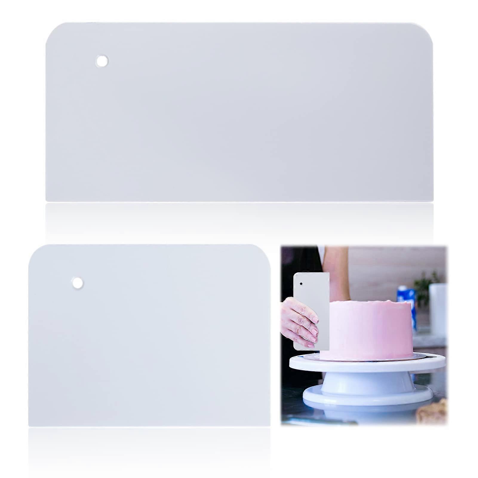 2PCS ABS Cake Scraper Set for Smooth Icing Finish, Cake Decorating Tools for Birthday Wedding Party